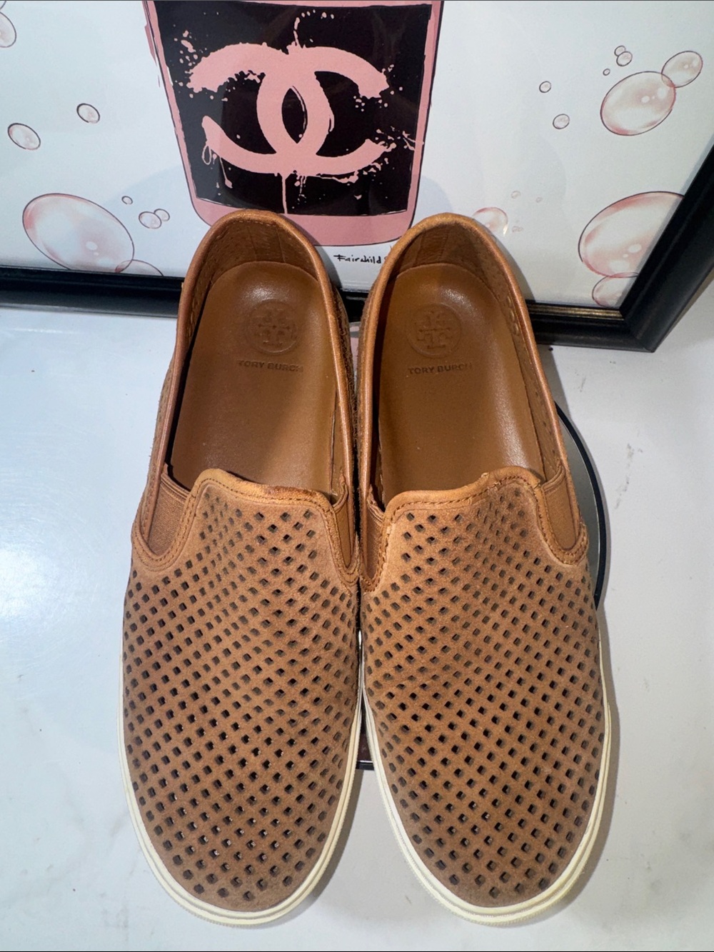 Tory Burch Jesse Brown Perforated Sneaker - Women’s Size 7.5M